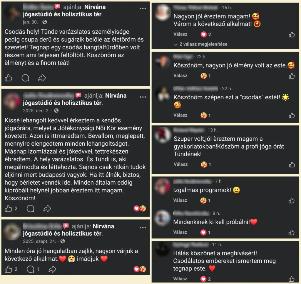 Miskolci Nirvána Jógastúdióról vélemények