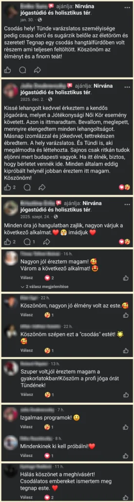Miskolci Nirvána Jógastúdióról vélemények